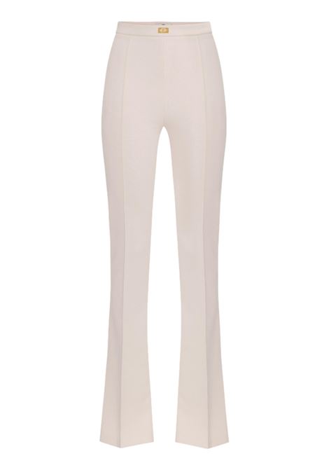 Crepe flared trousers with logo plaque ELISABETTA FRANCHI | Trousers | PA07951E2193